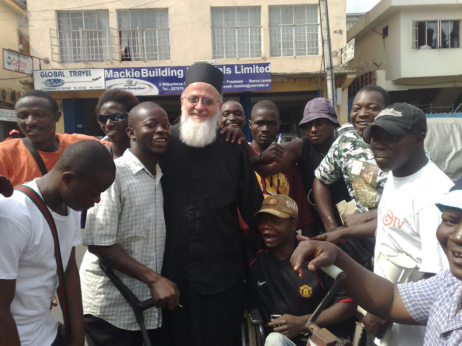 Fr Themi with the young men of Freetown