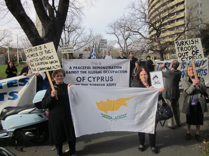 Protesters outside Turkish consulate in Melbourne